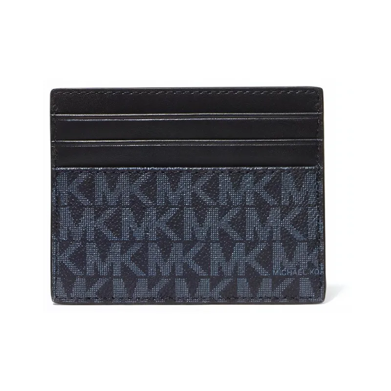 MICHAEL KORS Greyson Artificial Leather Card Holder Trumpets Men's Blue-1