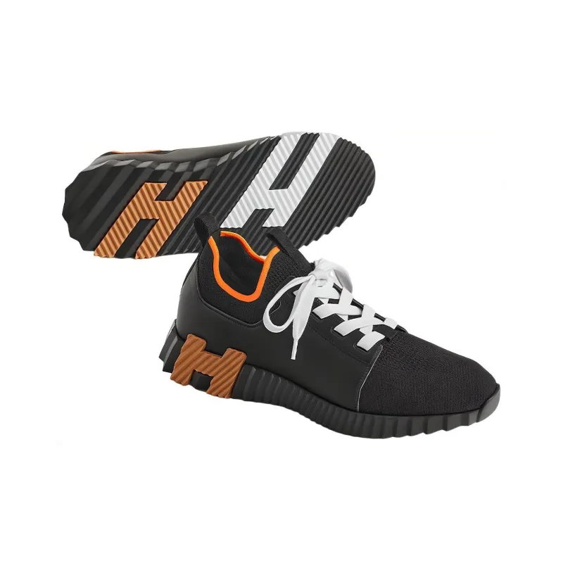 HERMES Depart Cushioning Low-Top Casual Shoes Men's Black-4