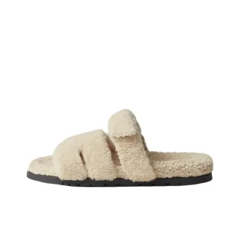 HERMES Chypre Slide Slippers Men's Light Beige