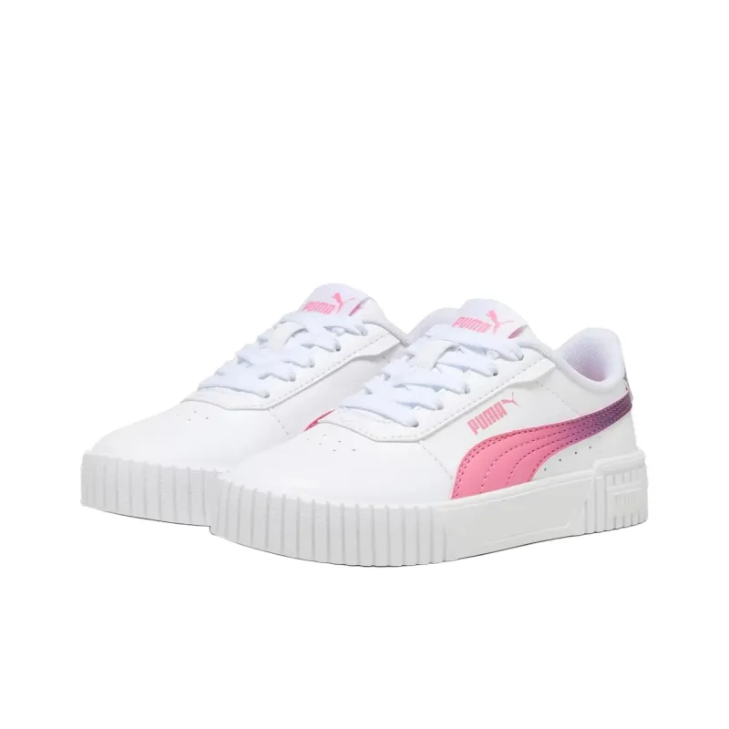 PUMA Carina 2.0 Anti Slip Wear Resistant Low Top Skateboard Shoes Women's White Pink-2