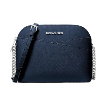 MICHAEL KORS Jet Set Travel Saffiano Leather Shoulder Bag Crossbody Bag Medium Size Women's Marine Blue