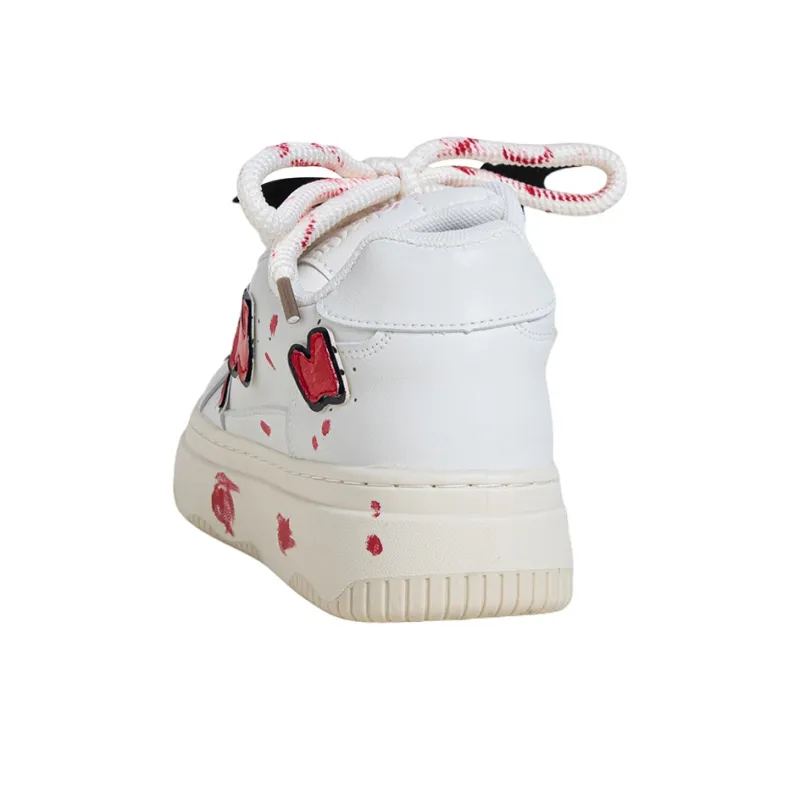 OYNN Young Baby Series Skateboard Shoes Women's Low Top Red-4