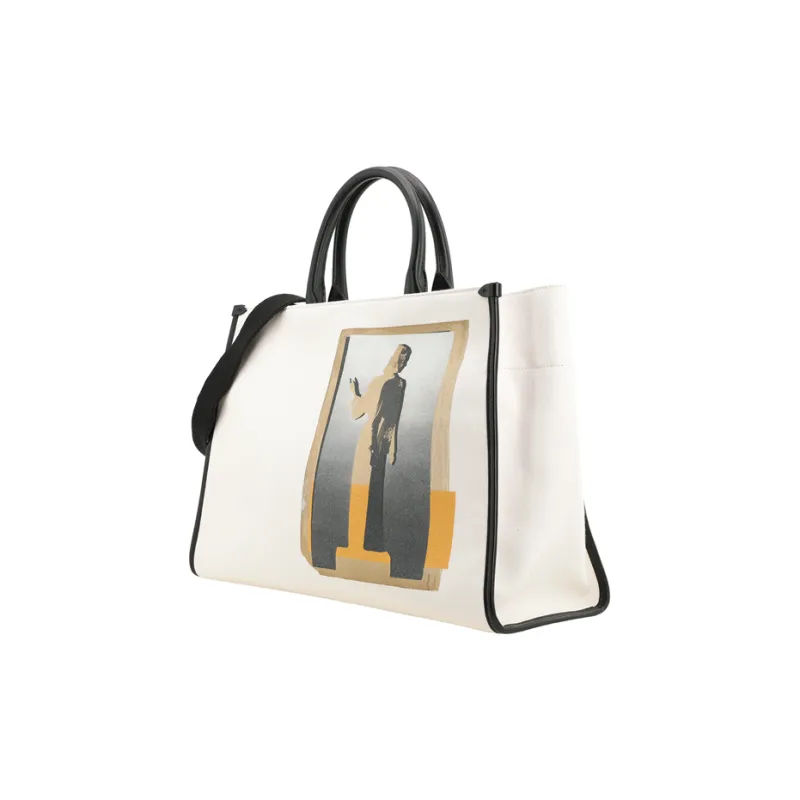 Lanvin Calfskin With Canvas Shoulder Bag, Crossbody Bag, Handbag Women's Orange-2