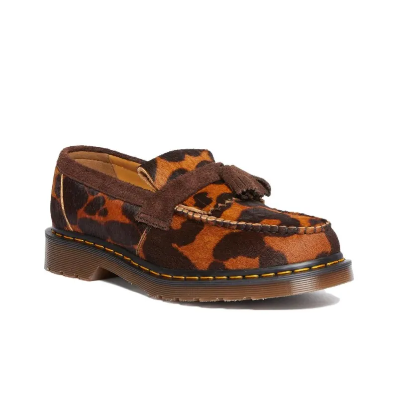 Dr.Martens Adrian Made In England Hair On Tassel Loafers 'Ocelot Dark Brown'-1