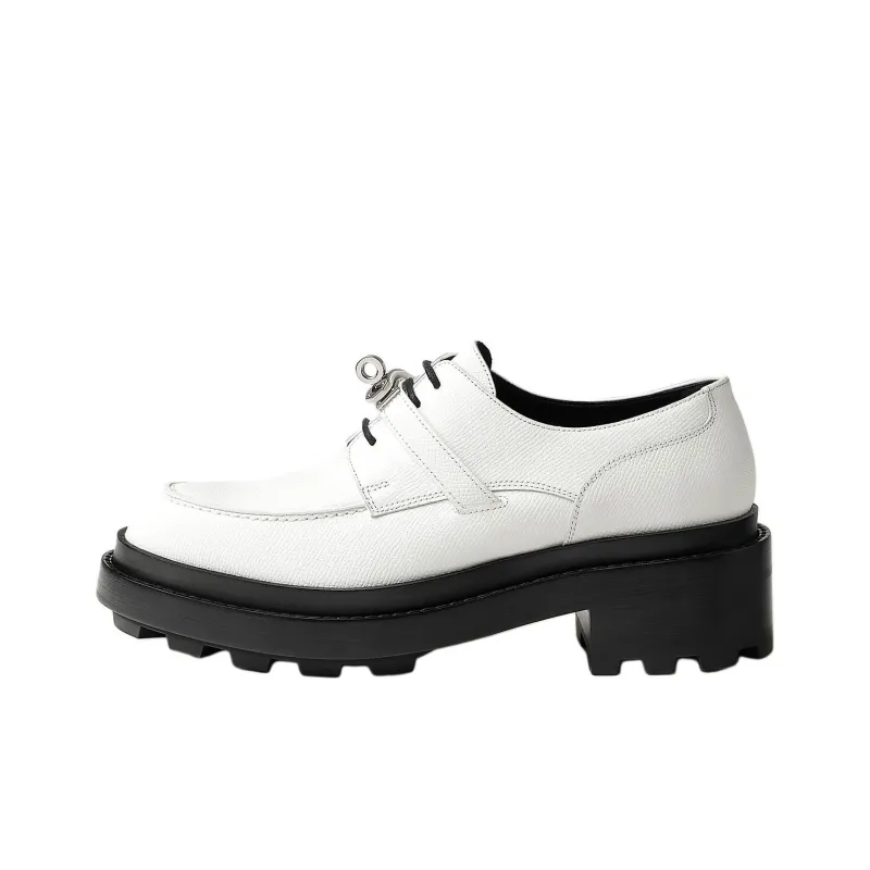 HERMES First Casual Single Shoes 5cm Women's White-0