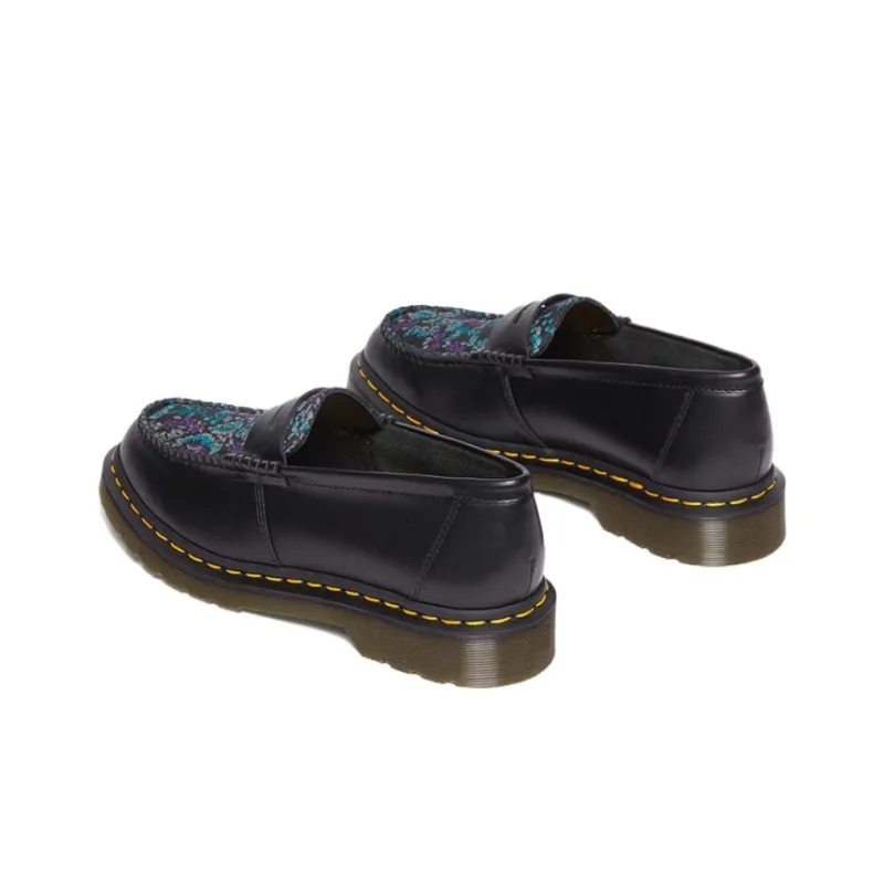 Dr.Martens Penton Floral Jacquard Loafers 'Black' Women's-2