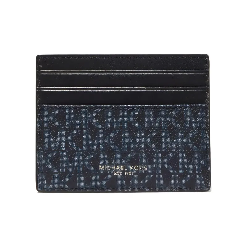 MICHAEL KORS Greyson Artificial Leather Card Holder Trumpets Men's Blue-0