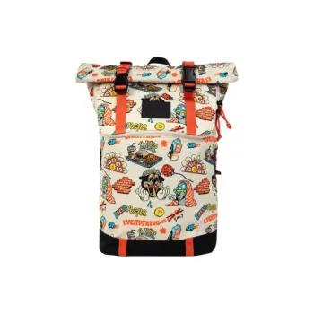 Doughnut X The Dudes Collaboration Recycled Polyester Backpack Unisex Beige & Orange
