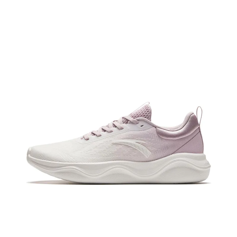 Anta Slip Resistant Shock Absorbers Low Top Training Running Shoes Women's White Pink-0