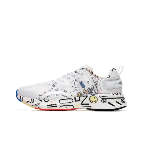 QIAODAN Shadow S-Type Anti-Slip Wear-Resistant Low-Top Running Shoes Men's Black White Yellow