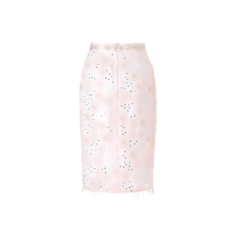 Misi Camii Casual Long Skirts Women's Pink-1