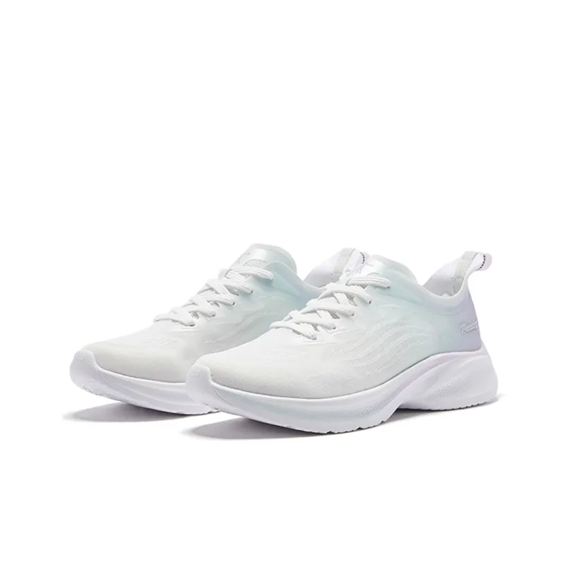 QIAODAN Light Speed 2.0 Slip Resistant, Abrasion Resistant, Lightweight Low Top Running Shoes Women's White Cyan Purple-2