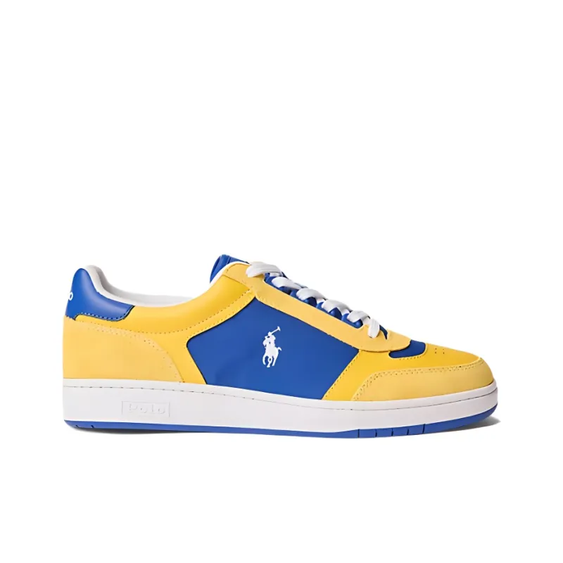 Polo Ralph Lauren Low-Top Skateboard Shoes Men's Yellow Blue-1