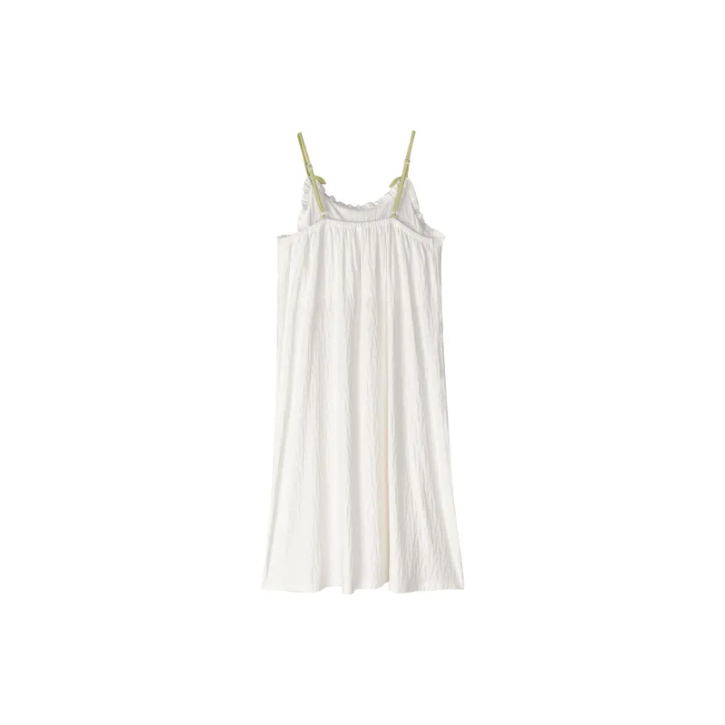 XUANZHITING Nightgown Women's White-1