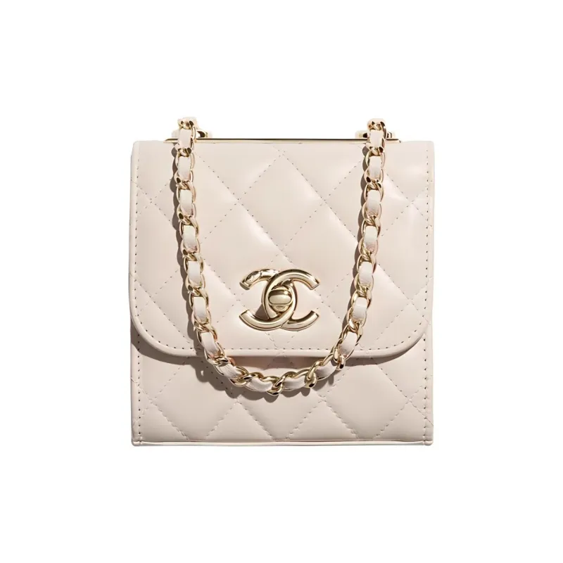 CHANEL Trendy CcWOC Metal Sheepskin Shoulder Bag, Crossbody Bag Mini Women's Pink-0