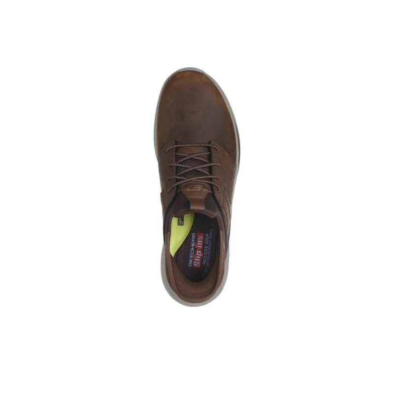 Skechers Slip Ins Abrasion Resistant Rebound Low Top Running Shoes Men's Brown-2