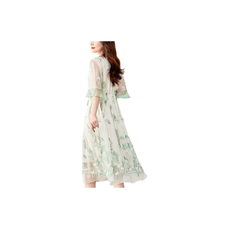 To The West Long Sleeved Dresses Women's Green-1