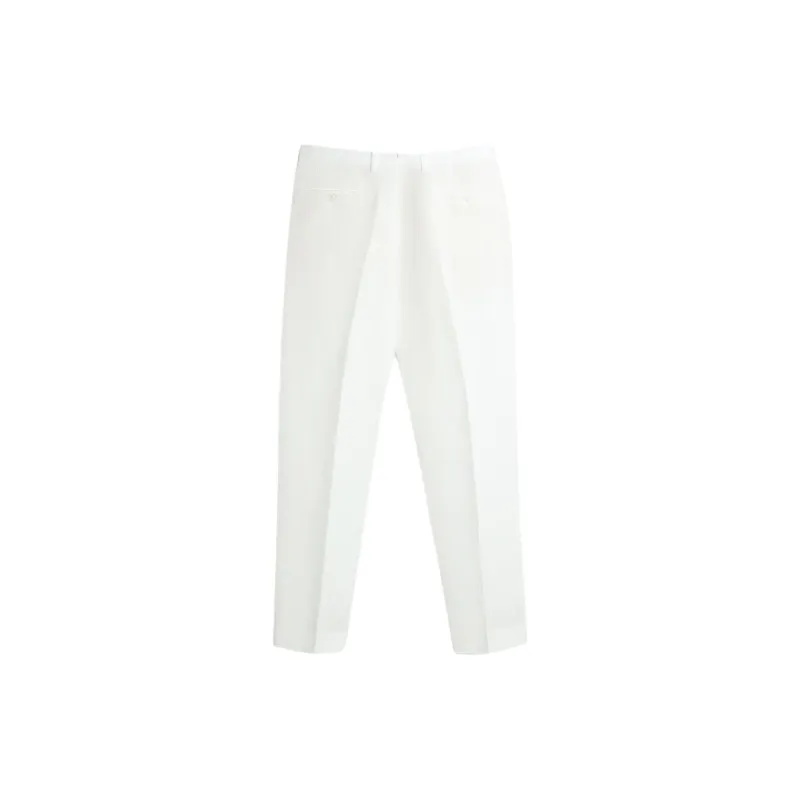 ZARA Suit Trousers Men White-1