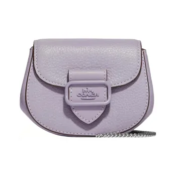 COACH Morgan Leather Saddle Bag, Crossbody Bag, Shoulder Bag Women's Purple