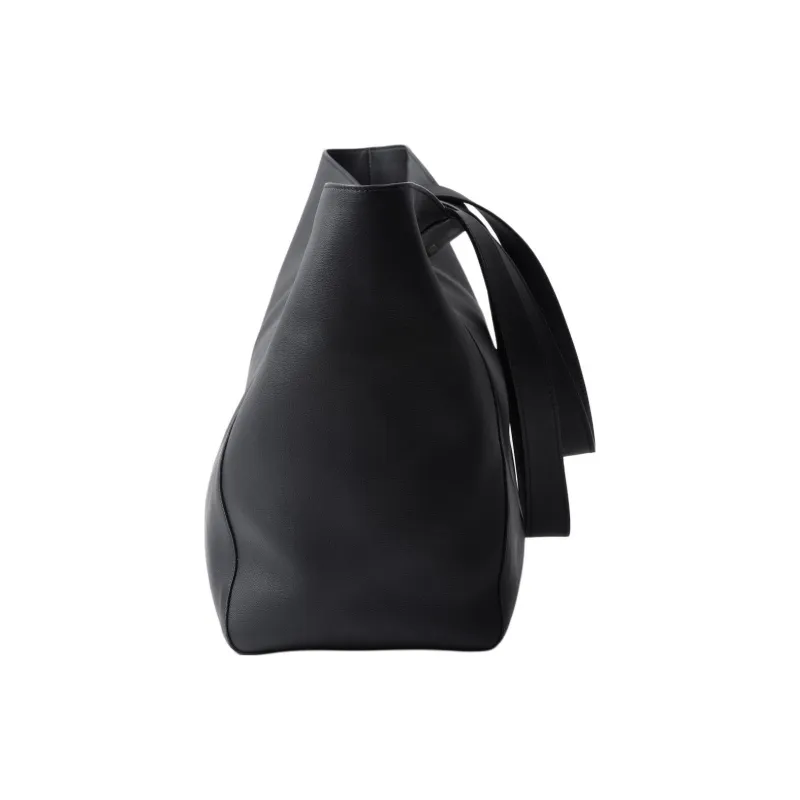 PRADA Leather Tote Bag, Shopping Bag, Handbag Men's Black-2