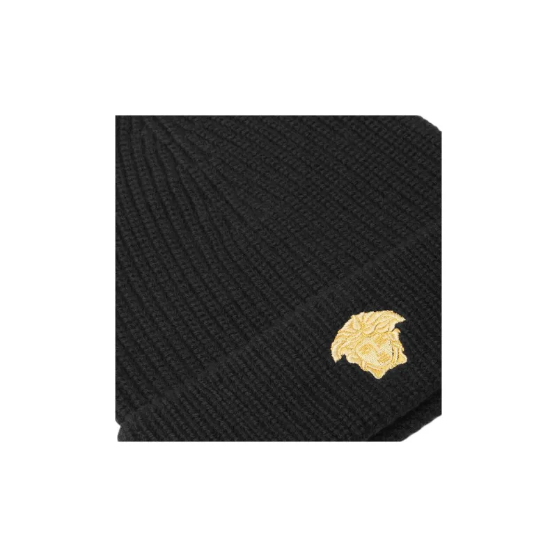 VERSACE Logo Embroidered Knitted Beanie-2