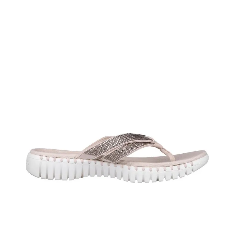 Skechers Go Walk Smart Abrasion-Resistant Slip-Resistant Flip Flops Women's Rose Gold-1
