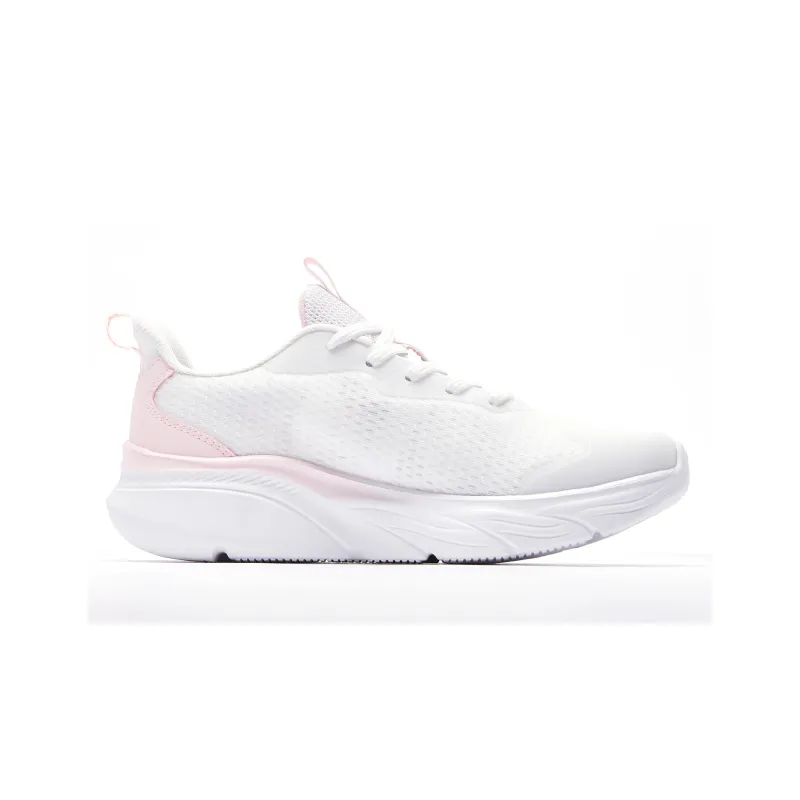 QIAODAN Step By Step Wear-Resistant Slip-Resistant Low-Top Running Shoes Women's White Pink-1