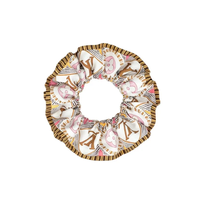 LOUIS VUITTON Silk Hair Ties Women's Brown-1