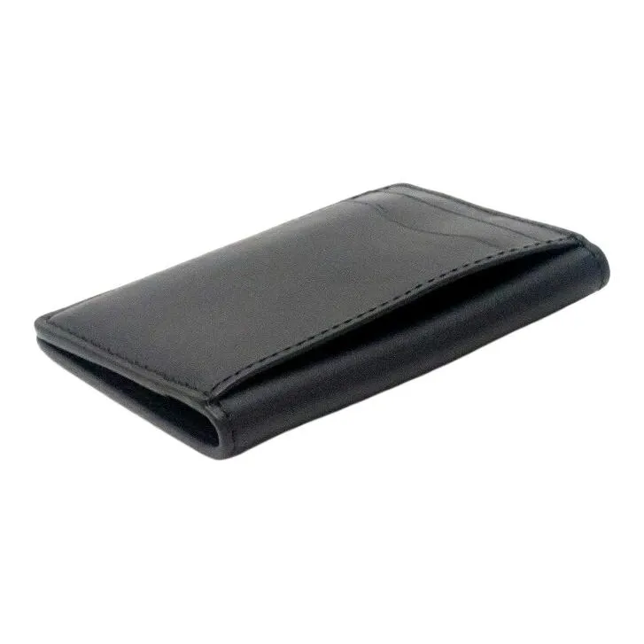 COACH Card Case Leather Money Clip Clutch Wallet Card Holder Men's Black-5