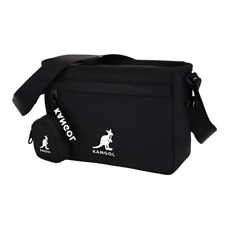 KANGOL Nylon Crossbody Bag, Shoulder Bag Unisex Black-1