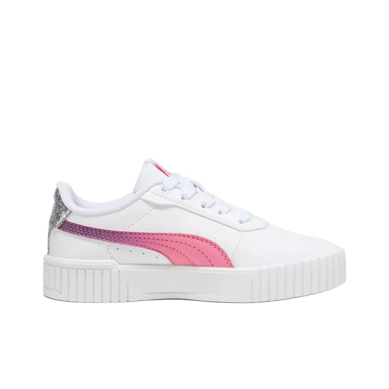 PUMA Carina 2.0 Anti Slip Wear Resistant Low Top Skateboard Shoes Women's White Pink-1