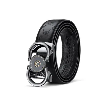 AUGTARLION Business Individual Suit Trouser With Automatic Buckle Cow Leather Leather Belts Men's 3.5cm