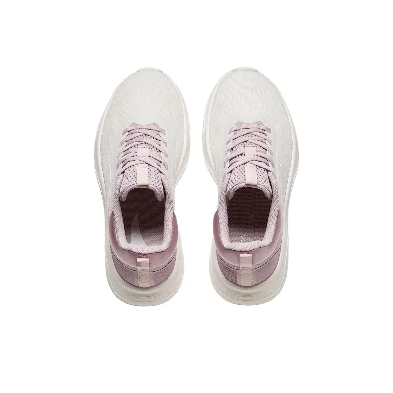Anta Slip Resistant Shock Absorbers Low Top Training Running Shoes Women's White Pink-5