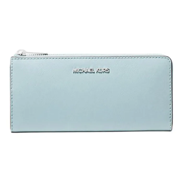 MICHAEL KORS Jet Set Travel Saffiano Leather Wallet Large Size Women's Distant Horizon Blue-0