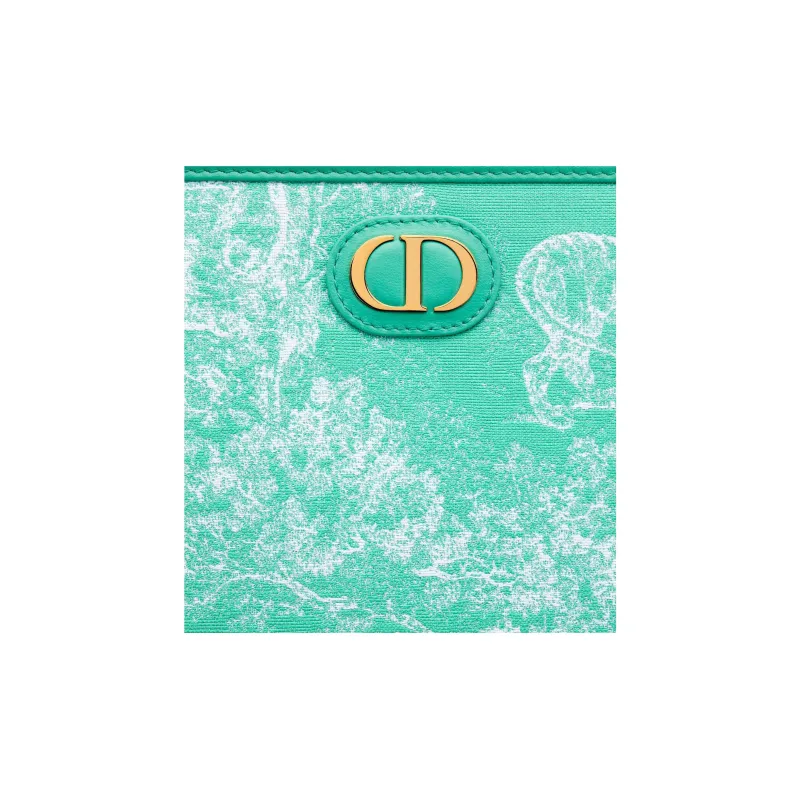 DIOR Toile De Jouy Jacquard Fabric Clutch Medium Size Women's Sea Blue-4