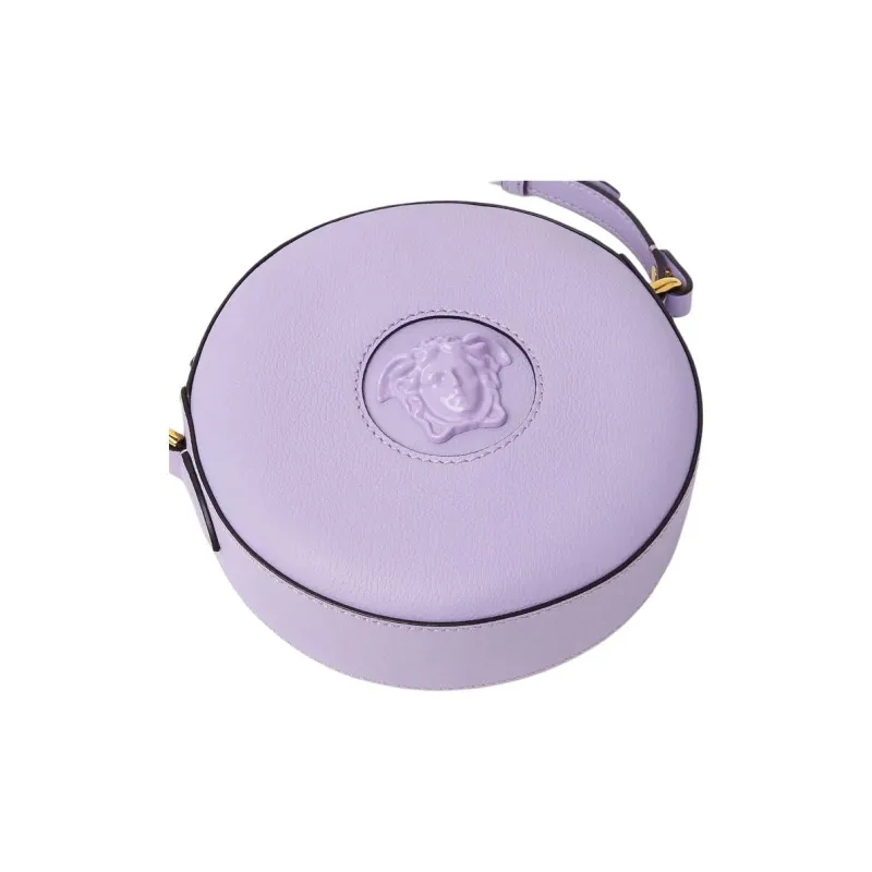 VERSACE La Medusa Calfskin Round Camera Bag, Handbag, Shoulder Bag Women's Purple-4