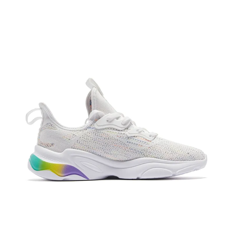 QIAODAN Durable Breathable Low Top Running Shoes Men's White Blue-1