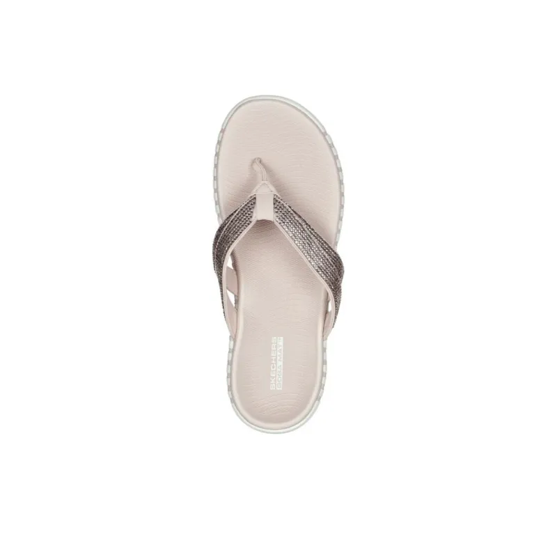 Skechers Go Walk Smart Abrasion-Resistant Slip-Resistant Flip Flops Women's Rose Gold-2