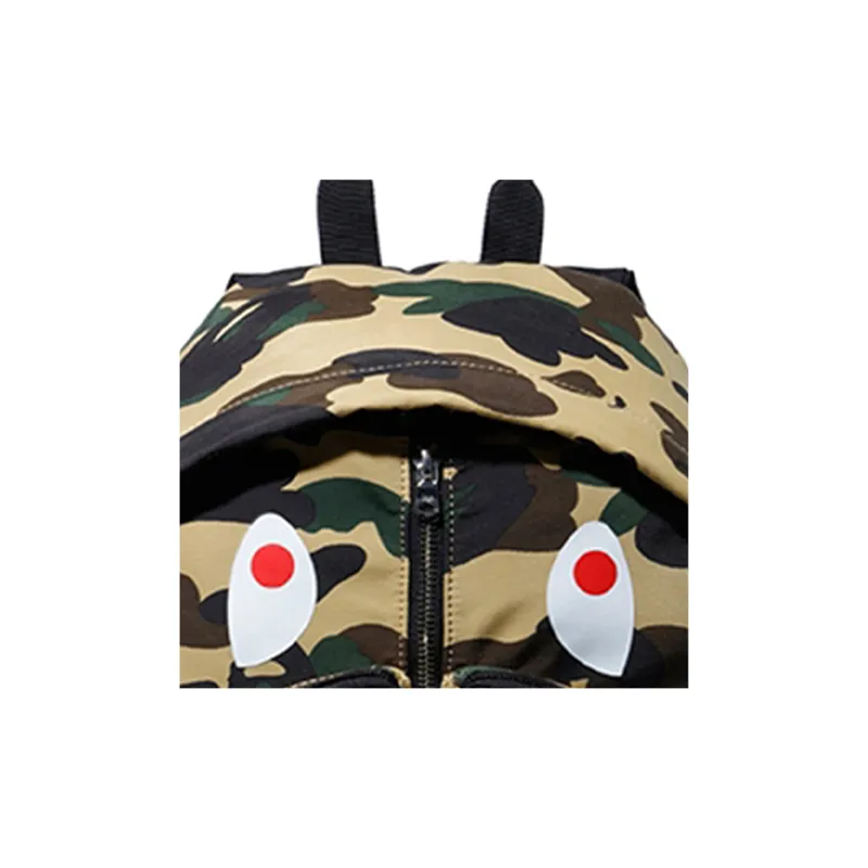A BATHING APE Nylon Fabric Backpack Regular Unisex Camouflage Yellow-4