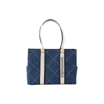 SAMANTHA THAVASA Synthetic Leather With Cotton Handbag Women's Marine