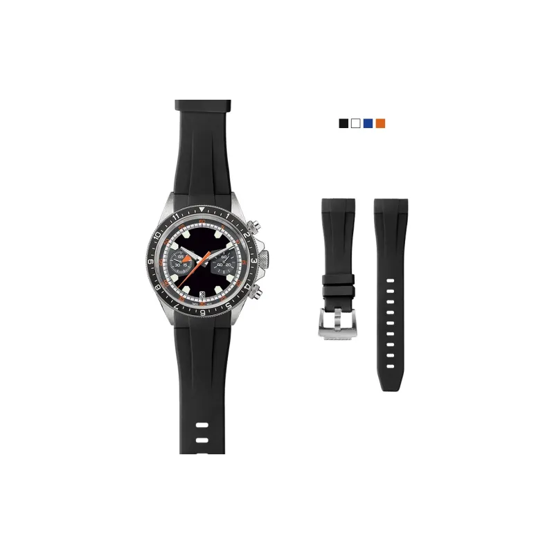 VAGENARI Fluoroelastomer Watch Band Compatible With Emperor Warrior M70330 Chronograph Unisex-1