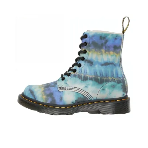 Dr. Martens 1460 Pascal Leather Lace Up Boot Blue Summer Tie Dye Women's