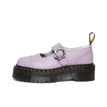 Dr.Martens Addina Flower Buckle Leather Platform Shoes 'Lilac' Women's