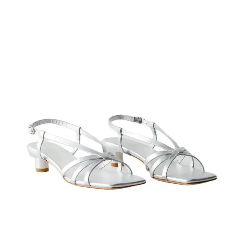 TIBI Brooks Strap Sandals 3.8cm Women's Silver-2