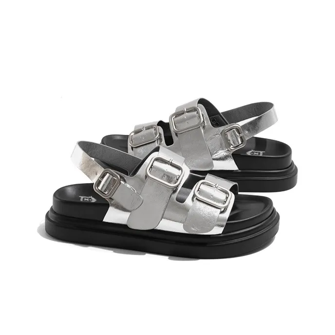 Old Meow One Strap Sandals 4.5cm Women's Silver-1