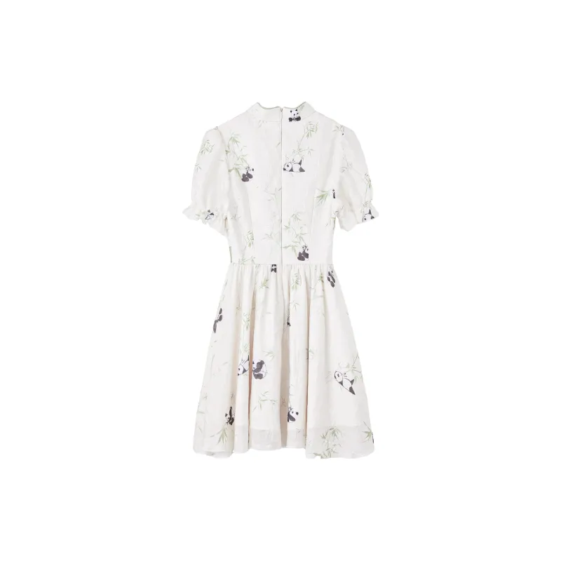 Blovelan Short Sleeved Dresses Women's Cream Cheese Apricot-1