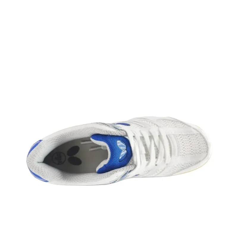 Butterfly Breathable Coverage Lightweight Low Top Training Shoes Unisex White Blue-2