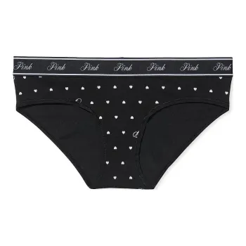 Victoria's Secret PINK LOGO COTTON HIPHUGGER PANTY / PBSHP Underpants Women's 1 Pack Black