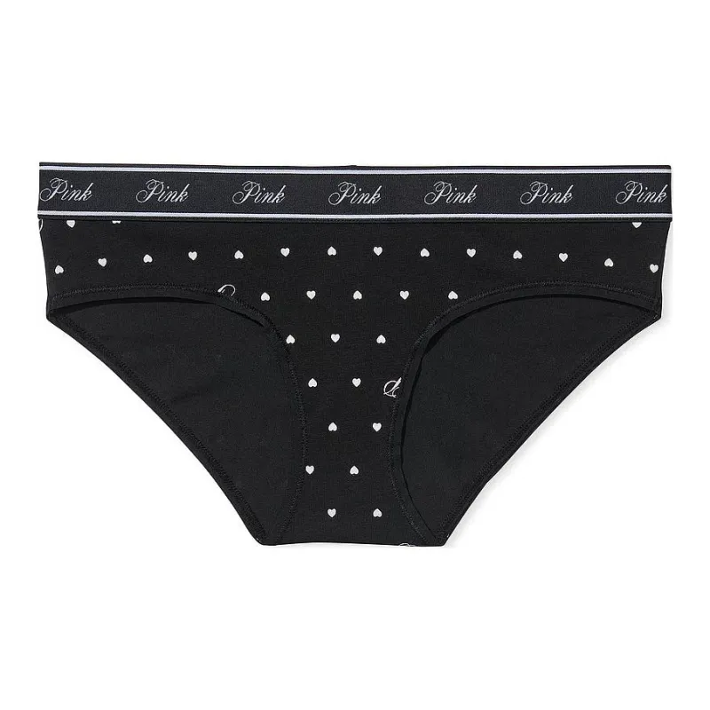 Victoria's Secret PINK LOGO COTTON HIPHUGGER PANTY / PBSHP Underpants Women's 1 Pack Black-0