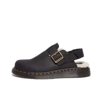 Dr.Martens Jorge Ii Faux Fur Lined Nubuck Slingback Mules 'Black' Women's